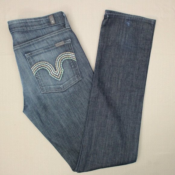 7 For All Mankind Kate Straight Leg Jeans Size 31 - Picture 3 of 9